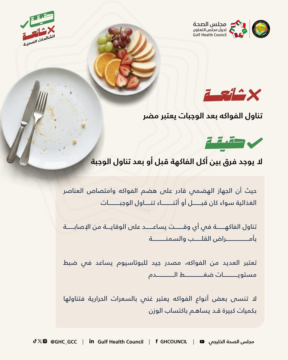توضيح صحي: تناول الفاكهة بعد الوجبات ليس ضاراً أبداً
