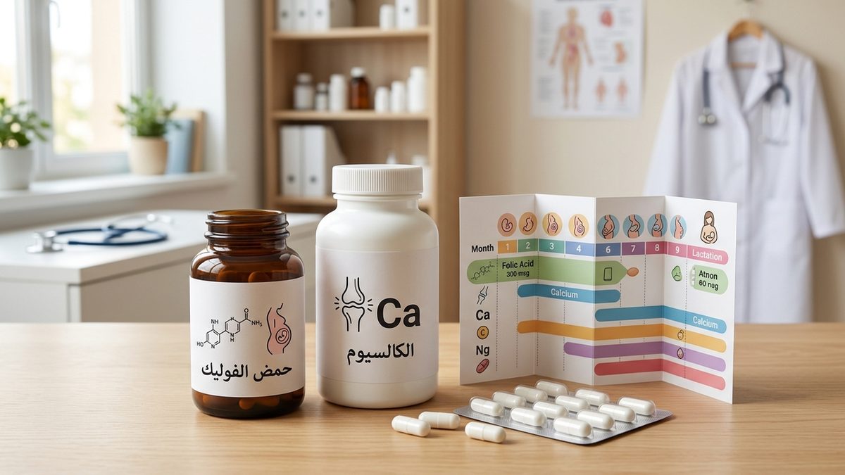 حمض الفوليك والكالسيوم: خريطة مكملات الحمل والرضاعة