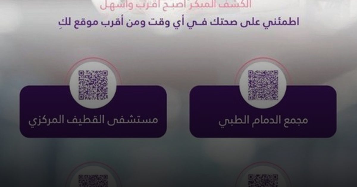 "تجمع الشرقية الصحي" يحدد 7 نقاط للفحص عن سرطان الثدي