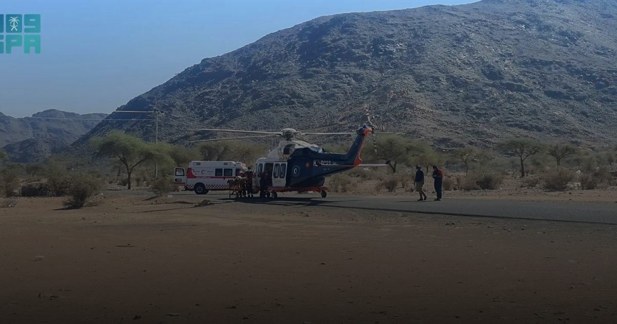 الهلال الأحمر ينقذ مريضا في قرية الشلايل بمنطقة المدينة المنورة