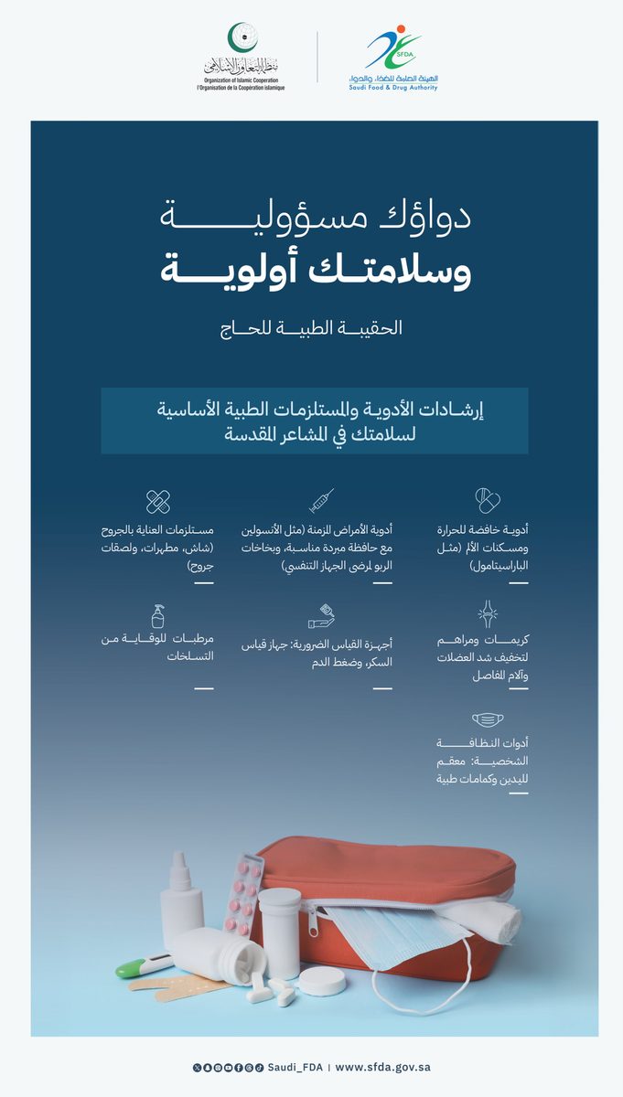 7 مستلزمات طبية ضرورية لحقيبة الحاج: ضمان سلامتك