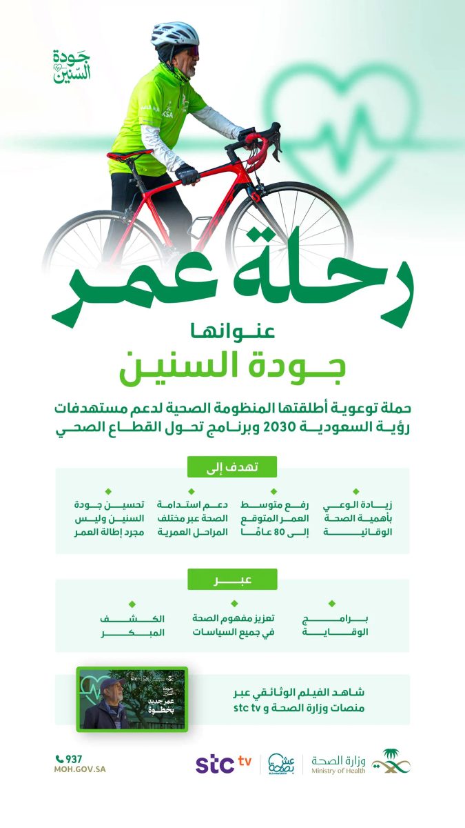 الصحة تدعم جودة حياة السعوديين بالوقاية والعادات الصحية