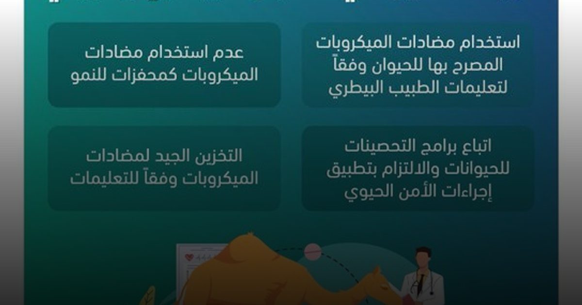 الصحة العامة تحدد دور العاملين البيطريين في مكافحة مقاومة المضادات