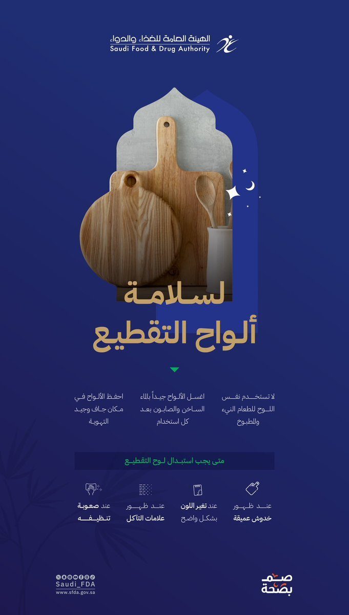 "الغذاء والدواء": ألواح التقطيع تُساهم في نقل البكتيريا