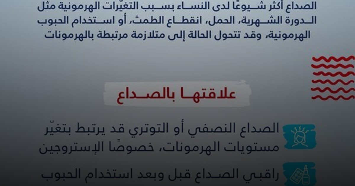 العلاقة بين الهرمونات والصداع: "الصحة الخليجي" يوضح أشهر أسباب الصداع لدى النساء