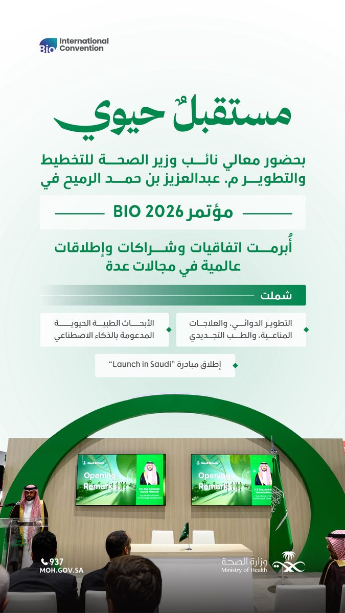 شراكات عالمية في مؤتمر "BIO 2026".. والمملكة تطلق "Launch in Saudi" لتعزيز الابتكار الحيوي