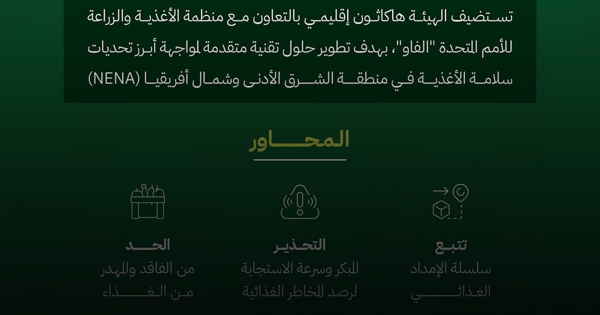 تعاون مع "الفاو" لإطلاق هاكاثون "نبتكر لسلامة الأغذية" لإيجاد حلول مبتكرة لتحديات سلامة الغذاء