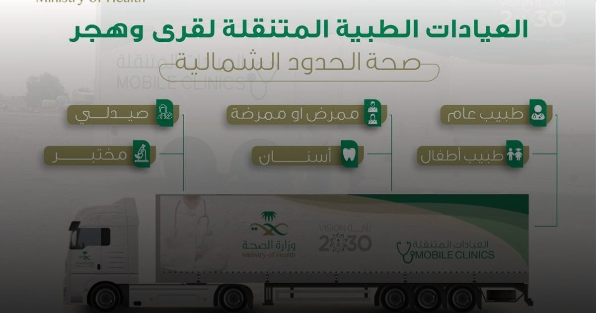 تجمع الحدود الشمالية الصحي يطلق قافلة طبية متنقلة تخدم 9 قرى