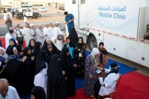 6000 من ضيوف الرحمن يتلقون الخدمات الصحية بمدينة الحجاج بمركز الشقيق في يومين