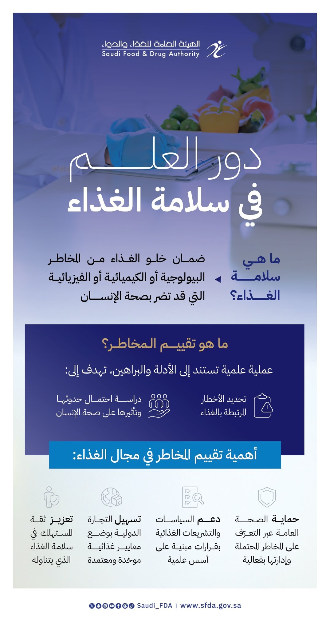 العلم يعزّز سلامة الغذاء ويحدّد الأخطار ويقيّم أثرها على صحة الإنسان 