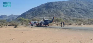 الهلال الأحمر ينقذ مريضا في قرية الشلايل بمنطقة المدينة المنورة