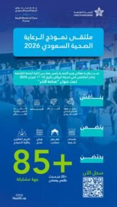 بدء التسجيل لحضور ملتقى نموذج الرعاية الصحية السعودي 2026 بالرياض